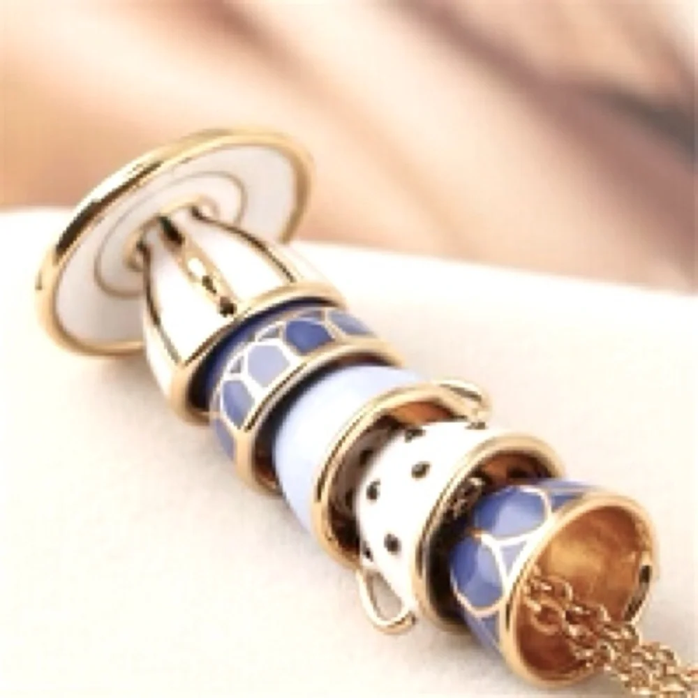 Kate Spade Authentic Tea Time Stacked Cups Necklace